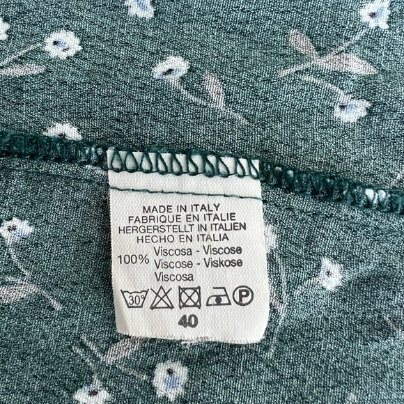 Brandy Melville Green Floral Wrap Dress One Size - Picture 2 of 5